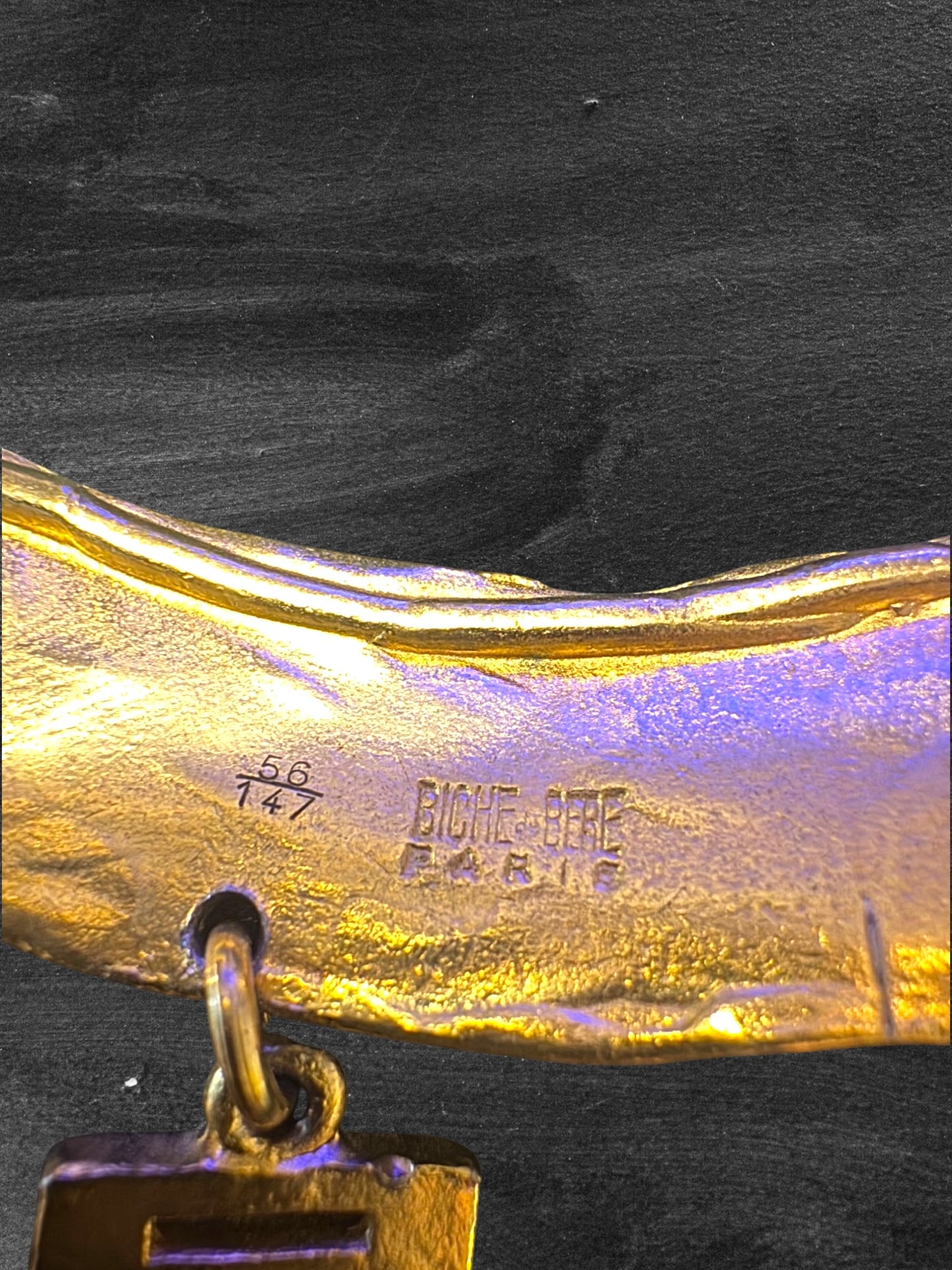 Vintage Biche de Bere Gold Tone Choker Necklace