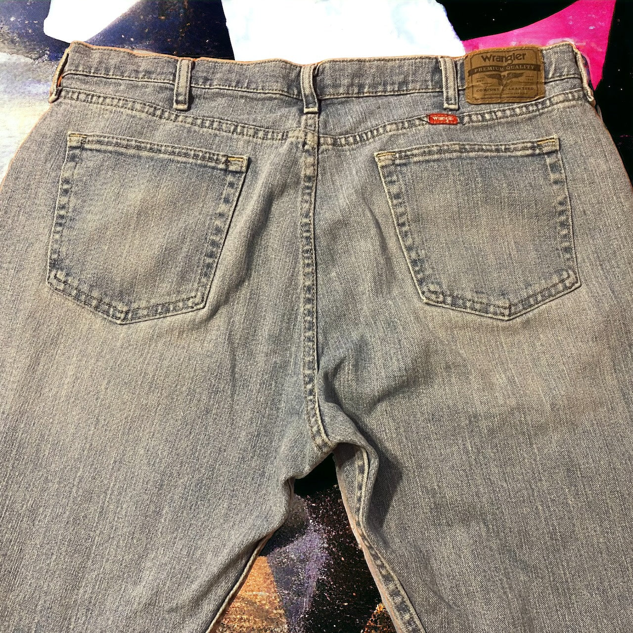 Light wash men’s Wrangler plus size Dad Jeans